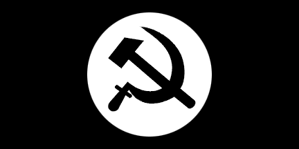 Black flag with hammer and sickle, ratio 1:2